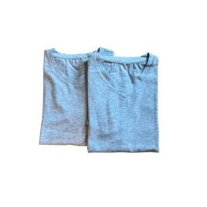UNACOO Kids Short Sleeve Crew Neck Tees, Grey/Navy, XL 11-12T, 2 pk
